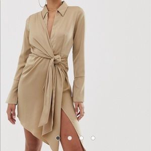 NWT Asos Taupe Wrap Dress